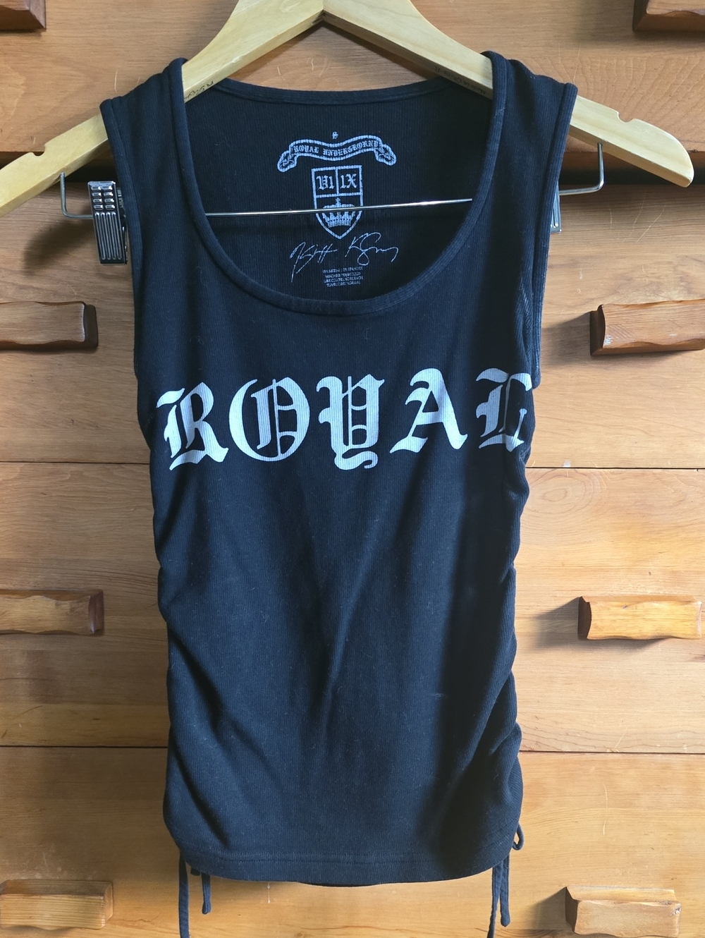 Royal Underground Black Tank Top, 'Royal Vixen' Graphic